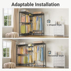 V6 Heavy Duty Clothes Rail with Adjustable Shelves