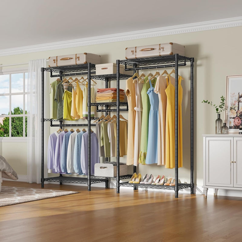 V6 Heavy Duty Clothes Rail with Adjustable Shelves