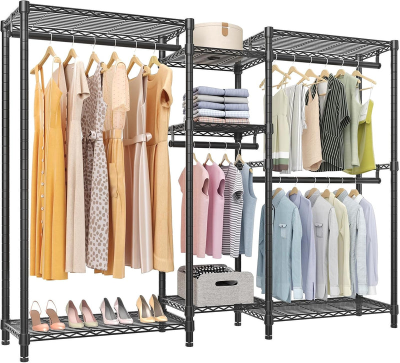 V6 Heavy Duty Clothes Rail with Adjustable Shelves