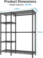 V7 Heavy Duty Clothes Rail for Hanging 5‑tier