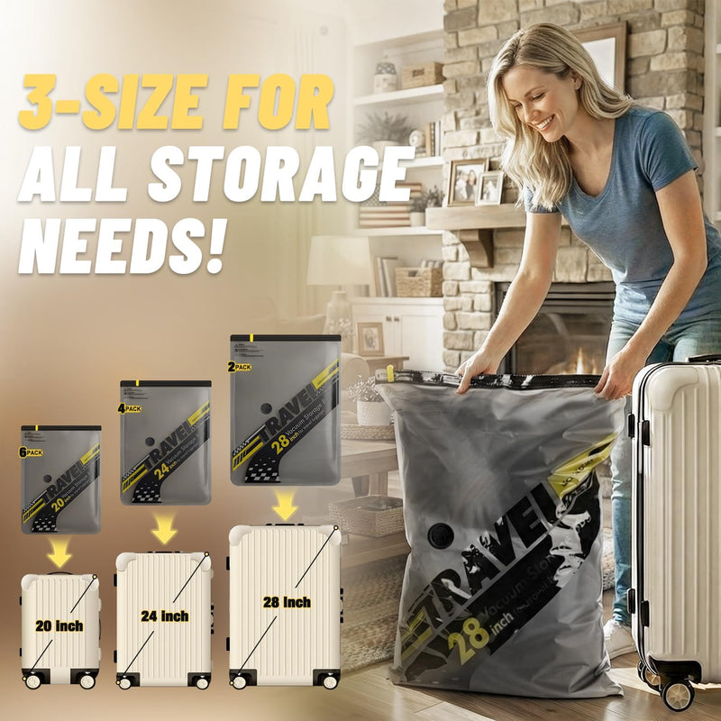Vacuum Storage Bags with Cordless Pump Rechargeable Wireless (25 Pack)