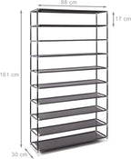 Valentin Shoe Rack Storage Unit 161x88x30CM Fabric (Set of 1)