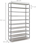 Valentin Shoe Rack Storage Unit 161x88x30CM Fabric (Set of 1)
