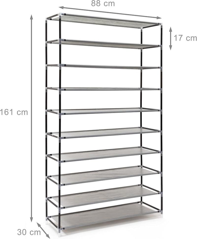Valentin Shoe Rack Storage Unit 161x88x30CM Fabric (Set of 1)