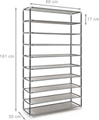 Valentin Shoe Rack Storage Unit 161x88x30CM Fabric (Set of 1)