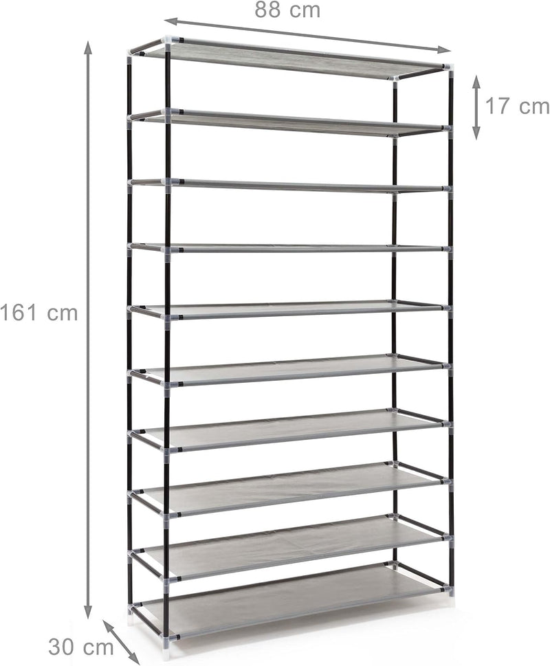 Valentin Shoe Rack Storage Unit 161x88x30CM Fabric (Set of 1)