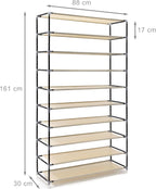 Valentin Shoe Rack Storage Unit 161x88x30CM Fabric (Set of 1)