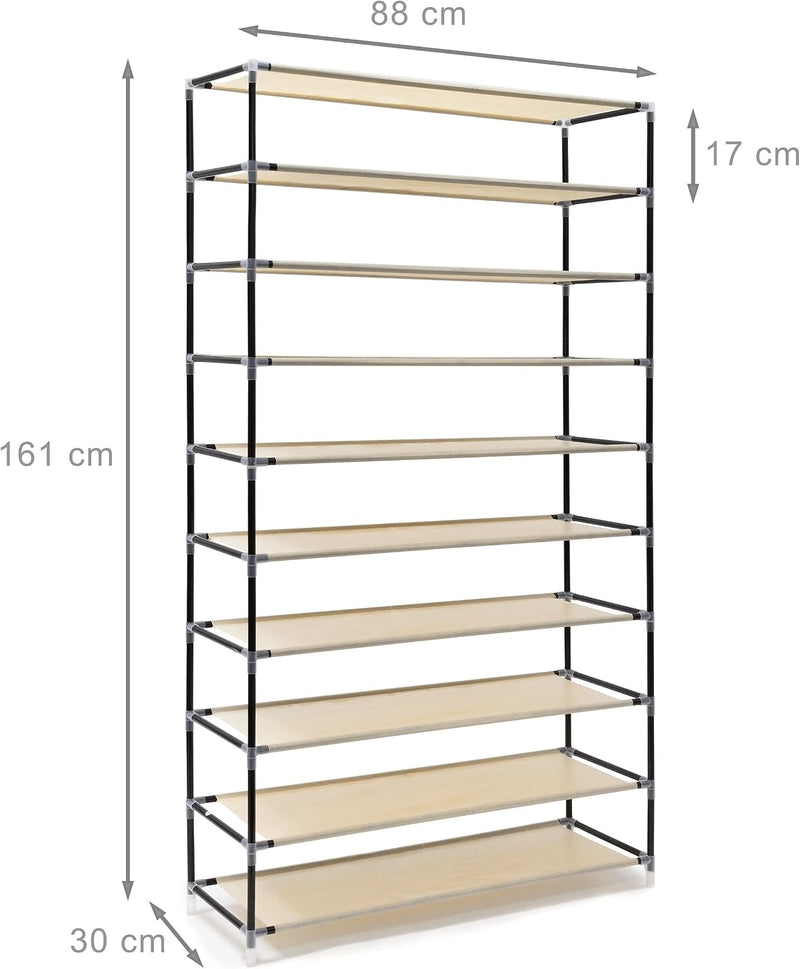 Valentin Shoe Rack Storage Unit 161x88x30CM Fabric (Set of 1)