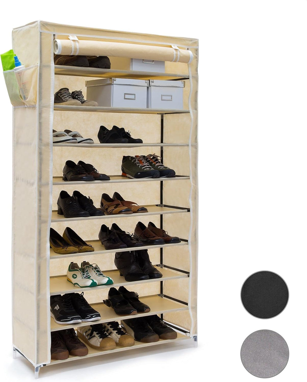 Valentin Shoe Rack Storage Unit 161x88x30CM Fabric (Set of 1)