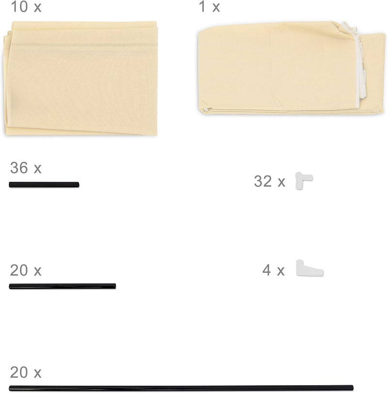 Valentin Shoe Rack Storage Unit 161x88x30CM Fabric (Set of 1)