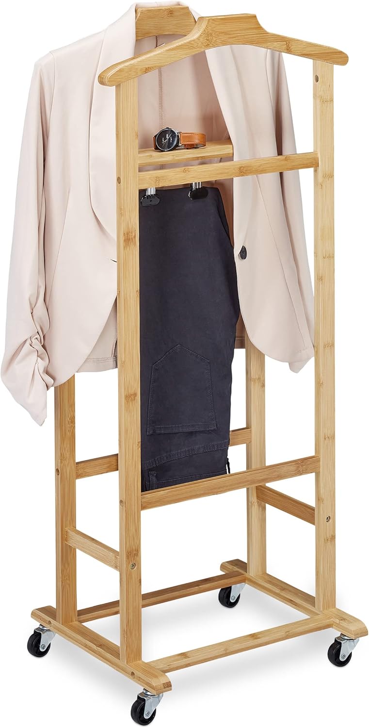 Valet on Castors for Men and Women Bamboo