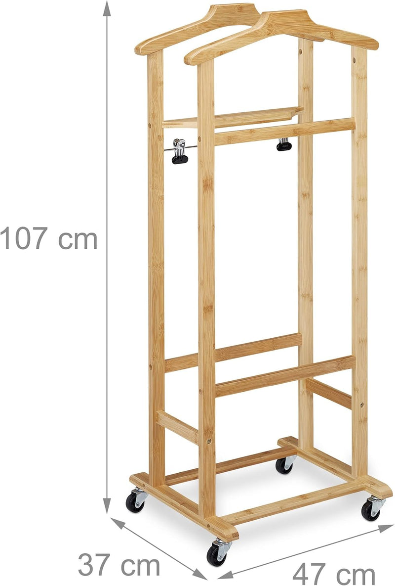 Valet on Castors for Men and Women Bamboo