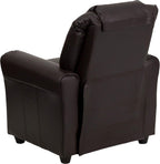 Vana Contemporary Leathersoft Kids Recliner with Cup Holder