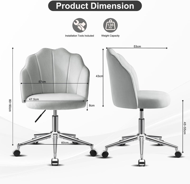 Vanity Chair for Dressing Table with Wheels