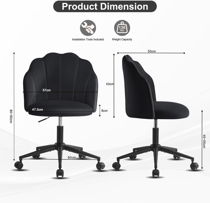 Vanity Chair for Dressing Table with Wheels