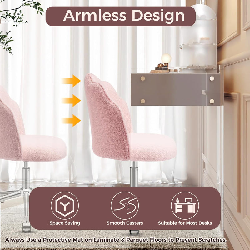 Vanity Chair for Dressing Table with Wheels Comfy