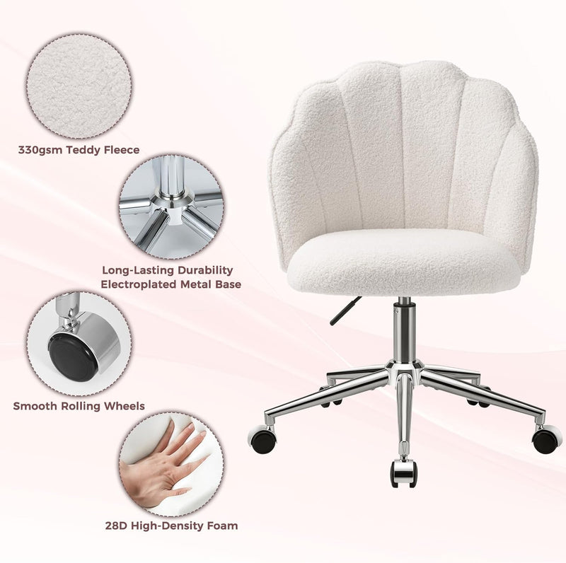 Vanity Chair for Dressing Table with Wheels Comfy