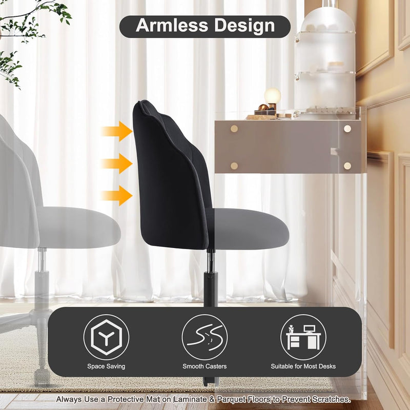 Vanity Chair for Dressing Table with Wheels
