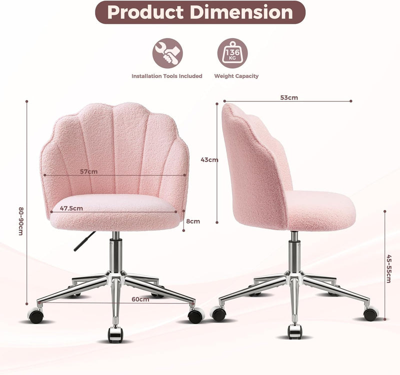 Vanity Chair for Dressing Table with Wheels Comfy