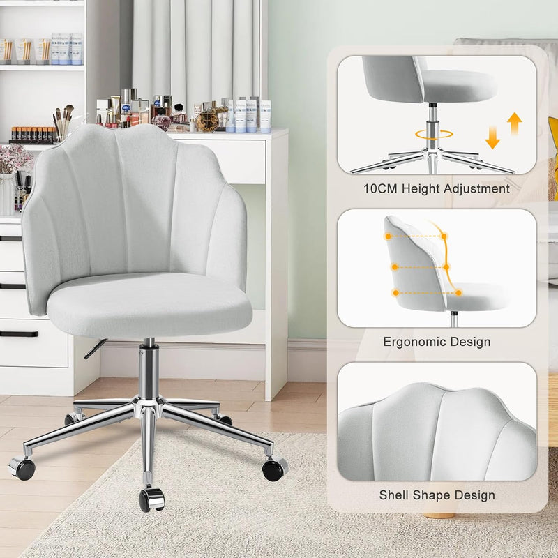 Vanity Chair for Dressing Table with Wheels