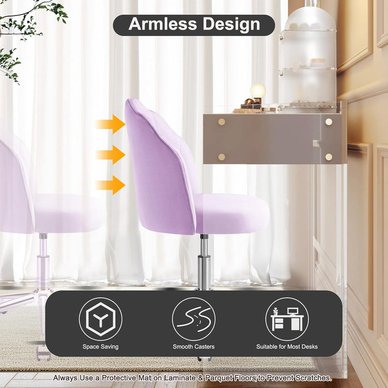 Vanity Chair for Dressing Table with Wheels Comfy