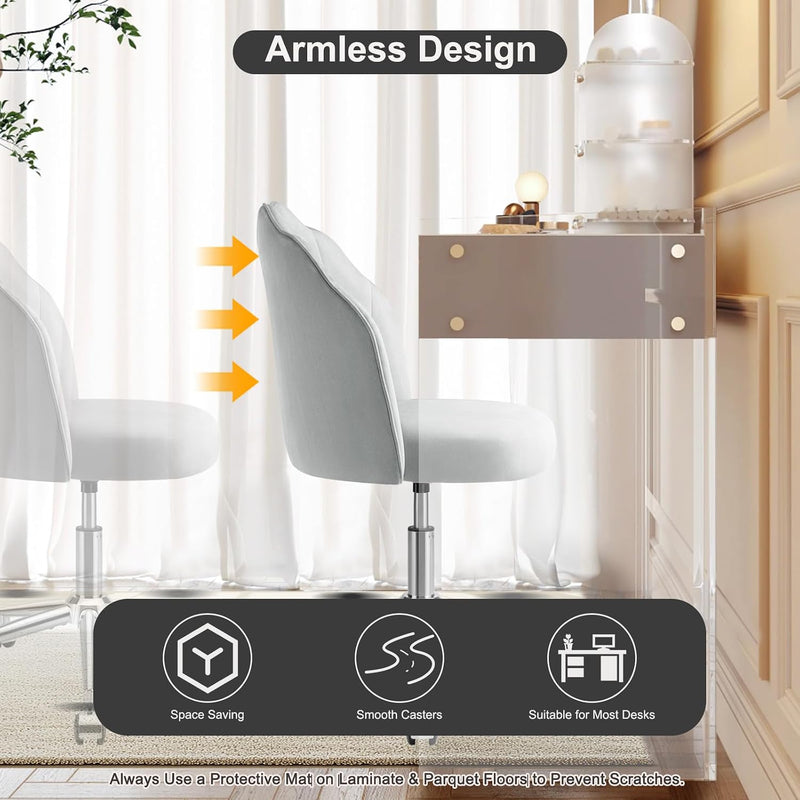 Vanity Chair for Dressing Table with Wheels
