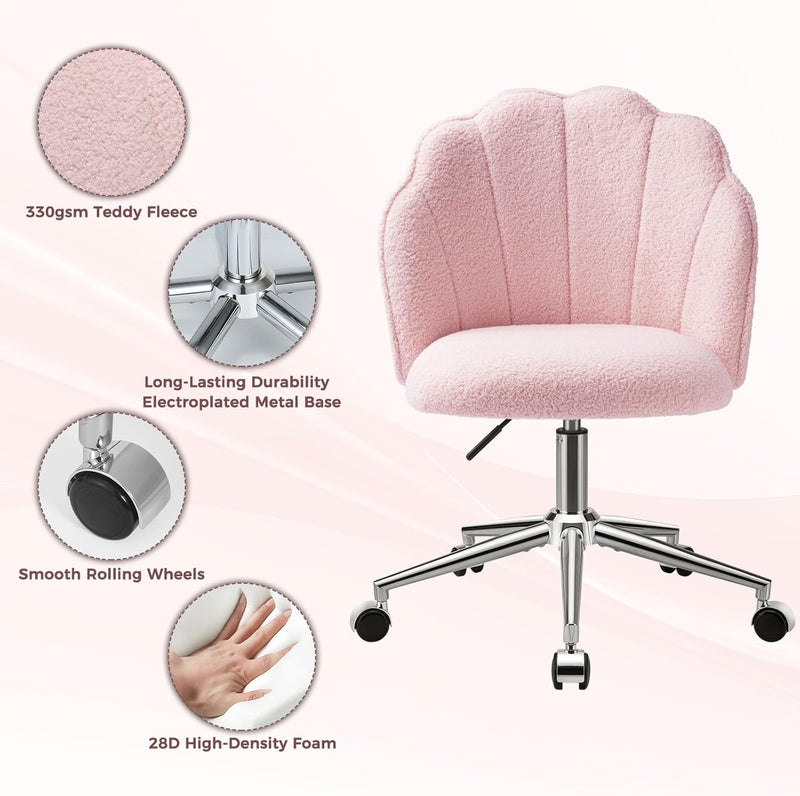 Vanity Chair for Dressing Table with Wheels Comfy