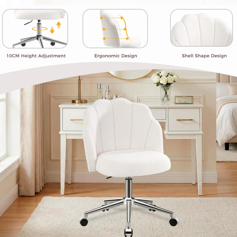 Vanity Chair for Dressing Table with Wheels Comfy