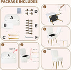 Vanity Chair with Stroage Sherpa Fleece Dressing Table