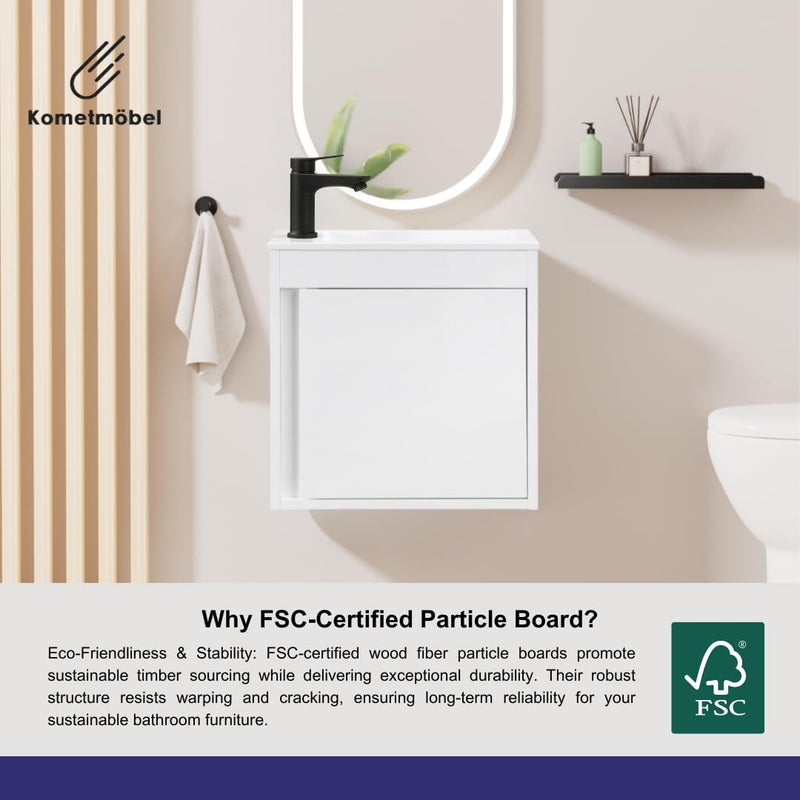 Vanity Unit with Wash Basin Bathroom Wall