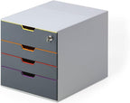 Varicolor 4 Lockable Drawer Unit Desktop Set