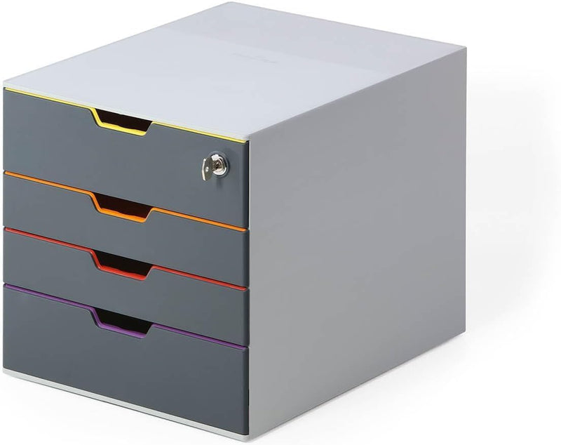 Varicolor 4 Lockable Drawer Unit Desktop Set