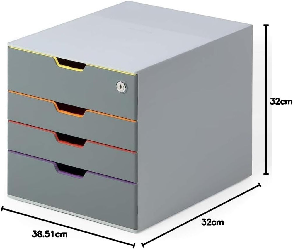 Varicolor 4 Lockable Drawer Unit Desktop Set