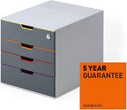 Varicolor 4 Lockable Drawer Unit Desktop Set