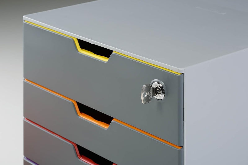 Varicolor 4 Lockable Drawer Unit Desktop Set