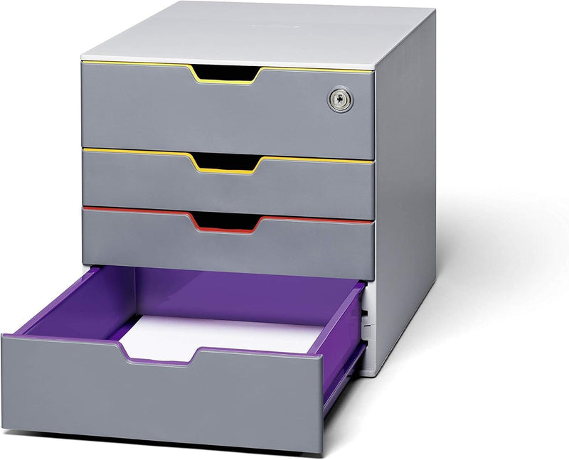 Varicolor 4 Lockable Drawer Unit Desktop Set