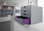 Varicolor 4 Lockable Drawer Unit Desktop Set