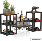 Industrial Wall Mounted Wine Rack with 3 Steam