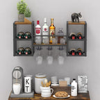 Industrial Wall Mounted Wine Rack with 3 Steam