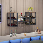 Industrial Wall Mounted Wine Rack with 3 Steam