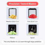 Vegetable Chopper Spiraliser 4 Stainless Steel Blades Dicer
