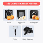 Vegetable Chopper Spiraliser 4 Stainless Steel Blades Dicer
