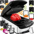 Vegetable Chopper Spiraliser 4 Stainless Steel Blades Dicer