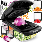 Vegetable Chopper Spiraliser 4 Stainless Steel Blades Dicer
