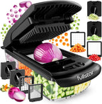 Vegetable Chopper Spiraliser 4 Stainless Steel Blades Dicer