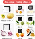 Vegetable Chopper Spiraliser 4 Stainless Steel Blades Dicer