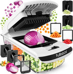 Vegetable Chopper Spiraliser 4 Stainless Steel Blades Dicer