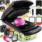 Vegetable Chopper Spiraliser 4 Stainless Steel Blades Dicer