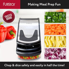 Vegetable Chopper Spiraliser 4 Stainless Steel Blades Dicer