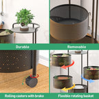 Vegetable Storage Tower Unit 4-Tier Metal Rotating Shelves